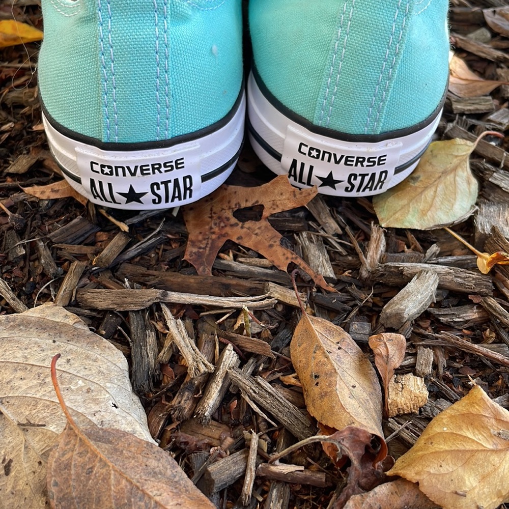 WOMENS ALL STAR CHUCK TAYLOR CONVERSE SNEAKERS  - 9 - MINT GREEN - BRAND NEW ! - Picture 3 of 6